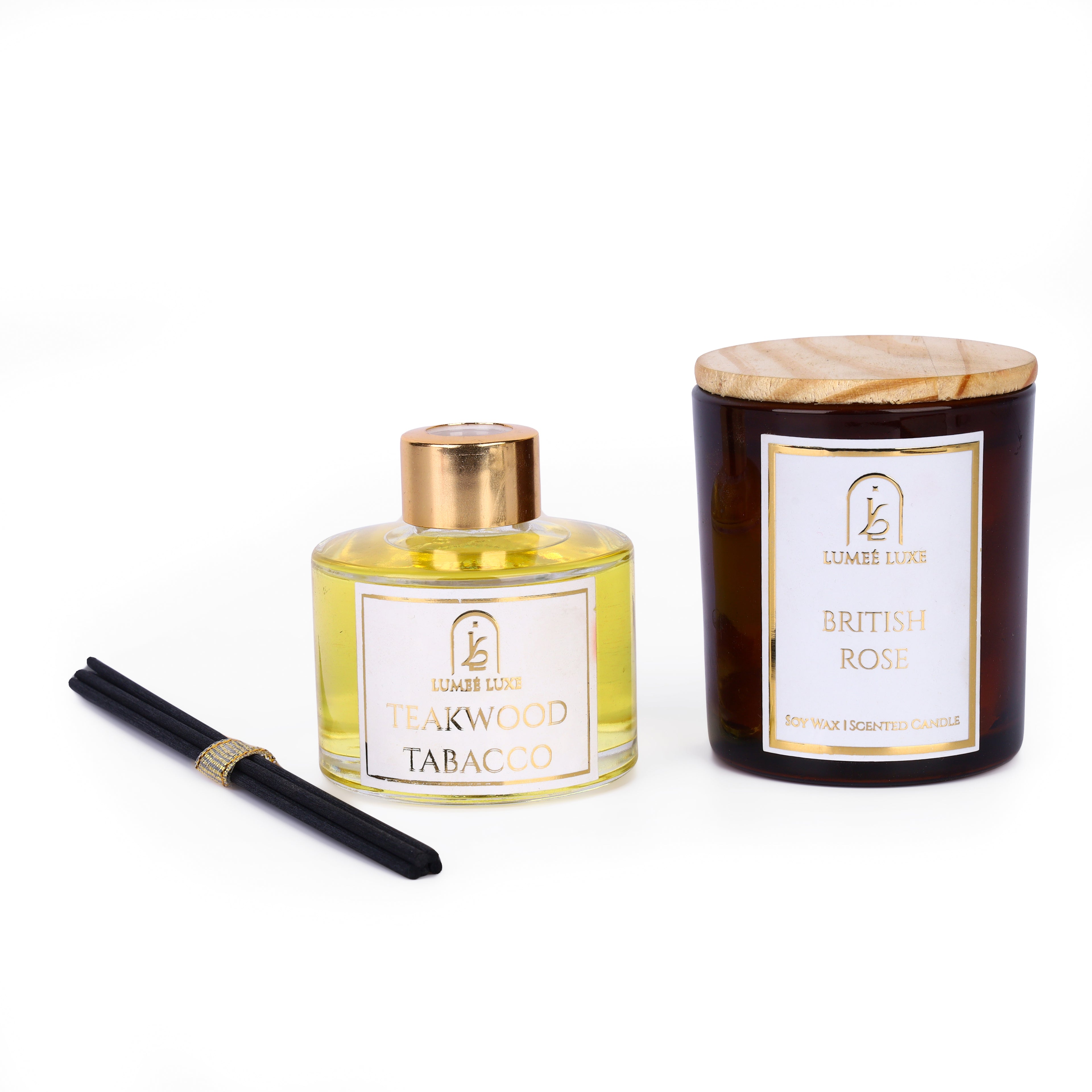 Lumeé Luxe Signature - Gift Set of 2 - Jasmine Marigold & Teakwood Tobacco
