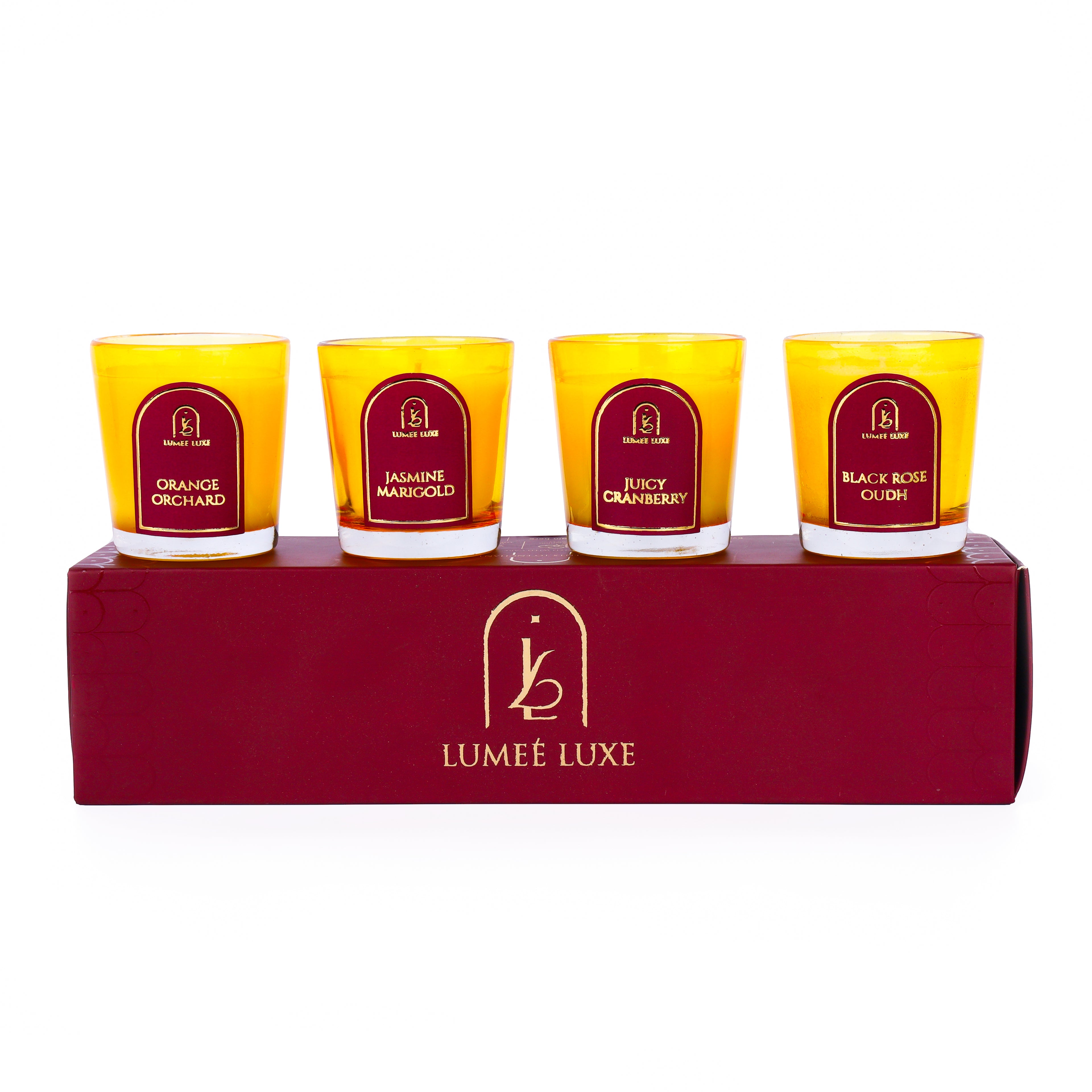 The Candle Quartet - Set of 4 - Soy Wax - Handpoured - Essential Oils - Maroon