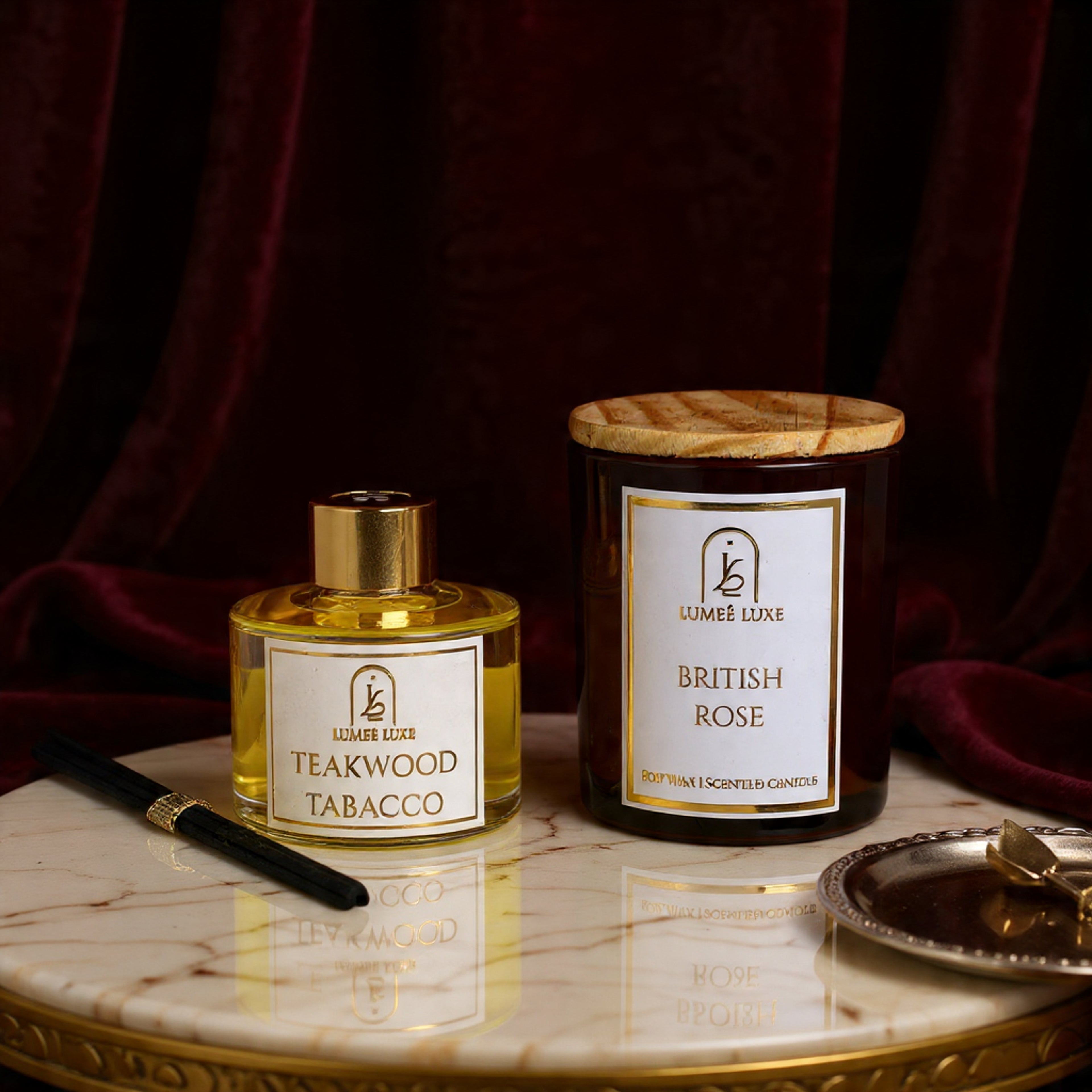 Lumeé Luxe Signature - Gift Set of 2 - Jasmine Marigold & Teakwood Tobacco