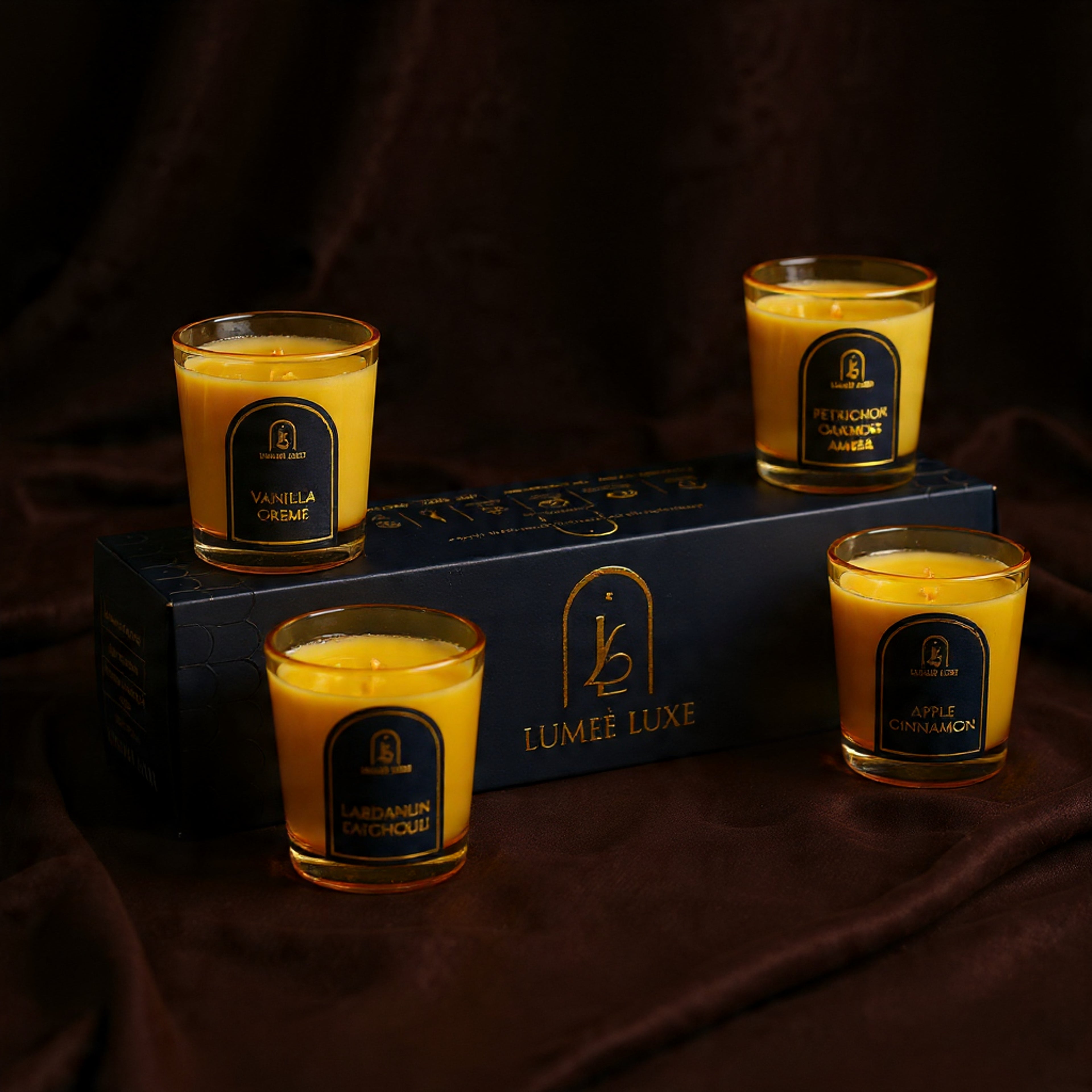 The Candle Quartet - Set of 4 - Soy Wax - Handpoured - Essential Oils - Royal Blue