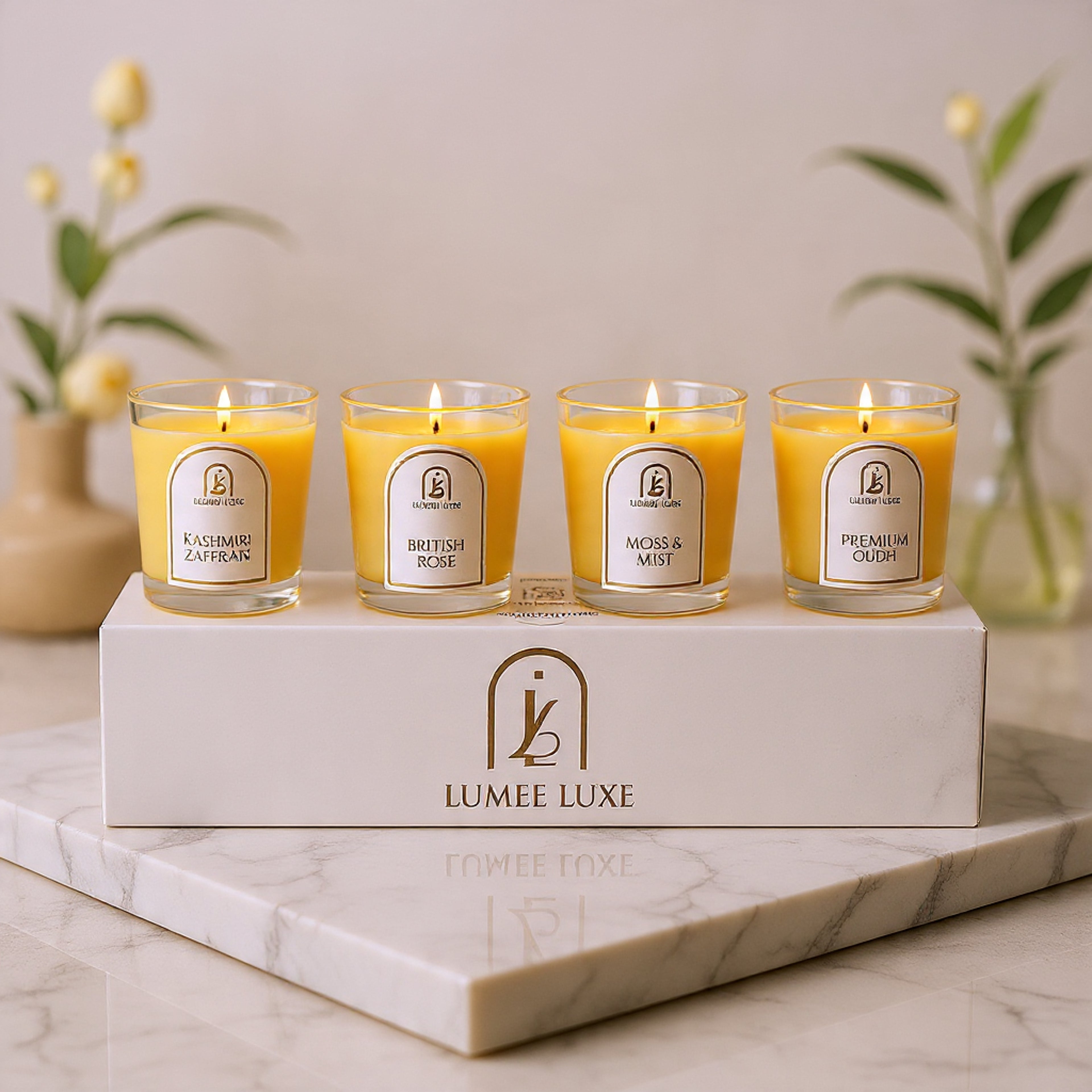 The Candle Quartet - Set of 4 - Soy Wax - Handpoured - Essential Oils - White