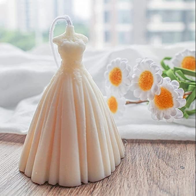 Wedding Dress Candle - Soy Wax - Handcrafted - Handpoured